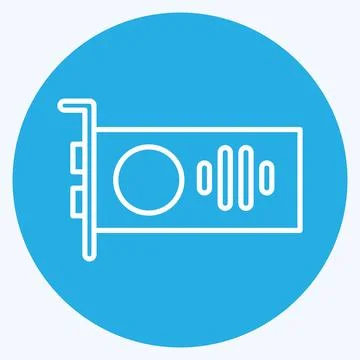 Icon GPU. suitable for Computer Components symbol. blue eyes style. simple de Stock Illustration