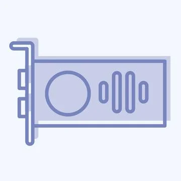 Icon GPU. suitable for Computer Components symbol. two tone style. simple des 스톡 일러스트
