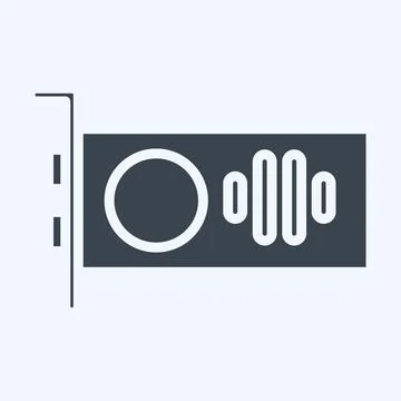 Icon GPU. suitable for Computer Components symbol. glyph style. simple design 스톡 일러스트