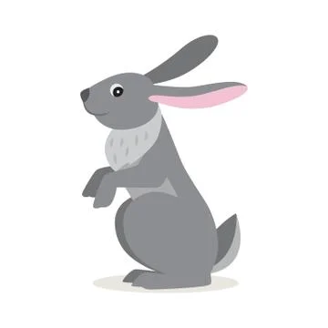 Icon of gray hare isolated, forest, woodland animal 스톡 일러스트