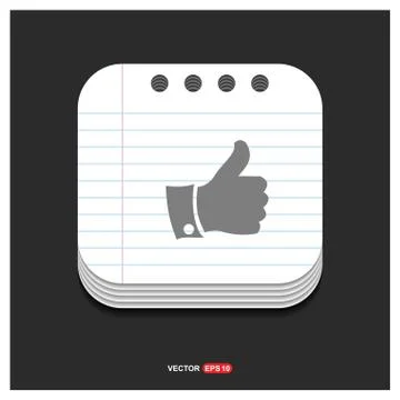 LIKE icon Gray icon on Notepad Style template Vector EPS 10 Free Icon 스톡 일러스트