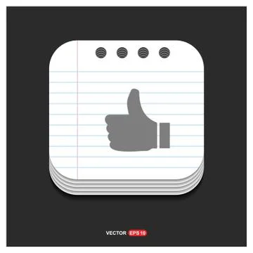 Like icon  Gray icon on Notepad Style template Vector EPS 10 Free Icon Illustrazione stock
