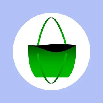 Icon green beach bag in circle Stock Illustration