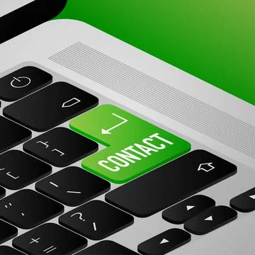 Icon with green contact button on white background for web marketing design Stock-Illustration