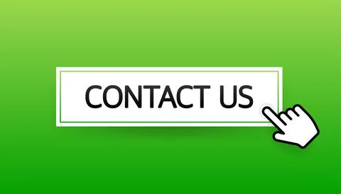 Icon with green contact us button on white background for web marketing design Illustrazione stock