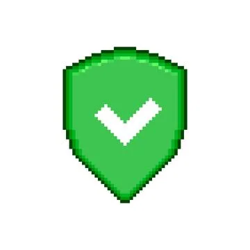 Icon of green shield with green accept checkmark Illustrazione stock