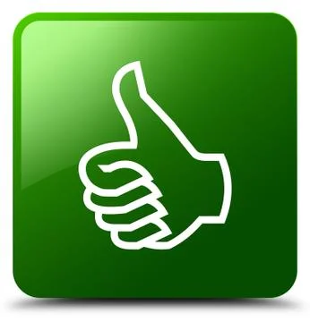 Like icon green square button Stock Illustration