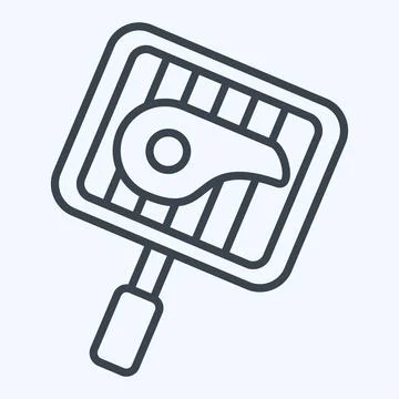 Icon Grill Gate. related to BBQ symbol. line style. design editable Stock Illustration