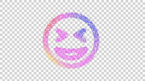 Icon grin squint is made up of LED square shapes. There are bright diodes and Illustrazione stock