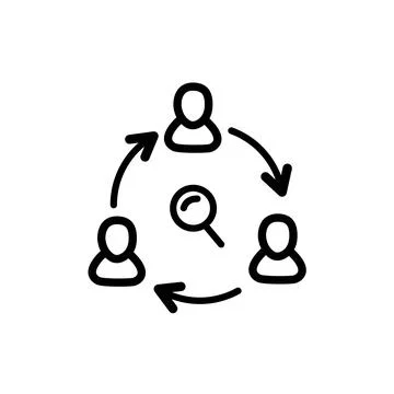 Icon group connection search. Group connection icon vector on white backgroun Stock Illustration