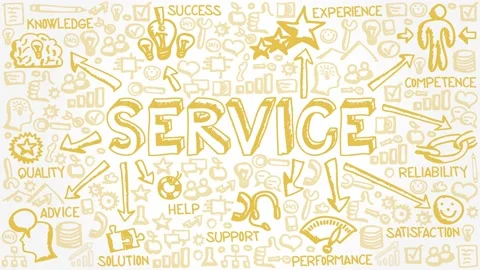 Icon Group with Service Concept Vídeo Stock 154993580