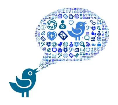 Icon group as speech bubble cloud Illustrazione stock