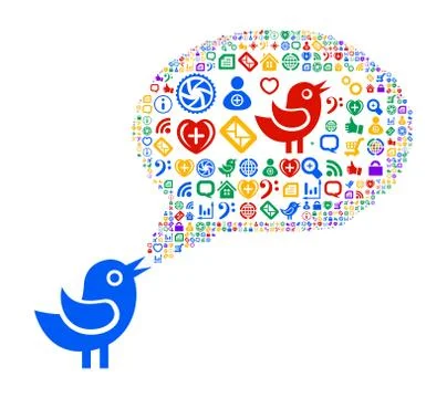 Icon group as speech bubble cloud Illustrazione stock