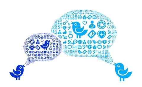 Icon group as speech bubble cloud Illustrazione stock