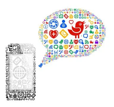 Icon group as speech bubble cloud Icon group as speech bubble cloud and mo... Stock Photos