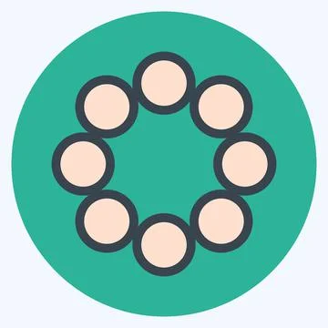 Icon Group Work - Flat Style - Simple illustration,Editable stroke Stock Illustration