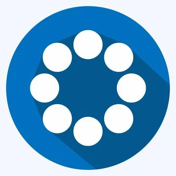 Icon Group Work - Long Shadow Style - Simple illustration,Editable stroke Stock Illustration