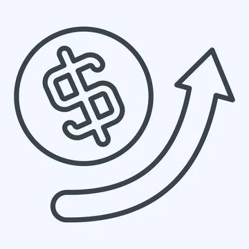 Icon Growth Arrow. related to Development symbol. line style Stock Illustration