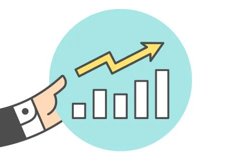 Icon of growth chart Stock Illustration