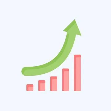 Icon Growth Chart. related to Development symbol. flat style 스톡 일러스트