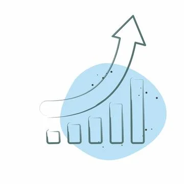 Icon Growth Chart. related to Development symbol. Color Spot Style Stock Illustration