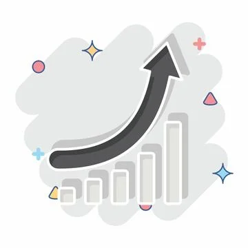 Icon Growth Chart. related to Development symbol. comic style Stock Illustration
