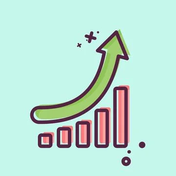 Icon Growth Chart. related to Development symbol. MBE style Illustrazione stock