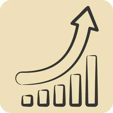 Icon Growth Chart. related to Development symbol. hand drawn style Stock Illustration