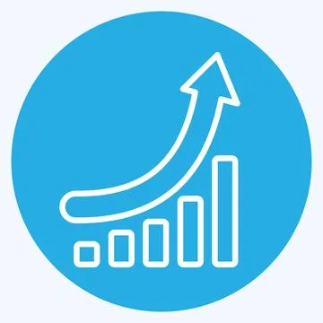 Icon Growth Chart. related to Development symbol. blue eyes style Stock Illustration