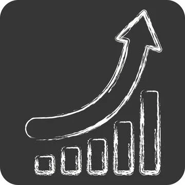 Icon Growth Chart. related to Development symbol. chalk Style Illustrazione stock