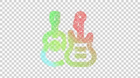 Icon guitars is made up of LED square shapes. There are bright diodes and there Stock Illustration