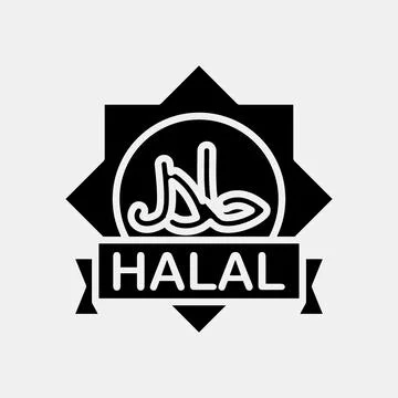 Icon halal. Islamic elements of Ramadhan, Eid Al Fitr, Eid Al Adha. Icons i.. Stockillustratie