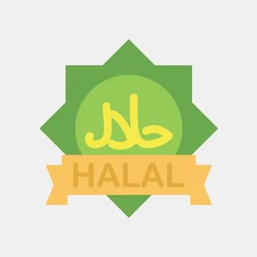 Icon halal. Islamic elements of Ramadhan, Eid Al Fitr, Eid Al Adha. Icons i.. 스톡 일러스트
