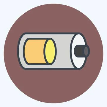 Icon Half Battery. suitable for Web Interface symbol. color mate style. simpl Stock Illustration