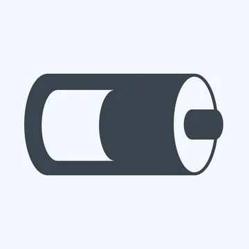Icon Half Battery. suitable for Web Interface symbol. glyph style. simple des Stock Illustration