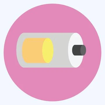 Icon Half Battery. suitable for Web Interface symbol. flat style. simple desi Illustrazione stock