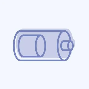 Icon Half Battery. suitable for Web Interface symbol. two tone style. simple  Stock Illustration
