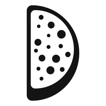Icon of half moon shaped pizza with salami showing italian food Ilustração Stock