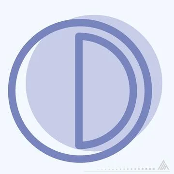 Icon Half Moon - Two Tone Style Stock Illustration