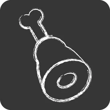 Icon Ham. suitable for education symbol. chalk Style. simple design editabl.. Stock Illustration