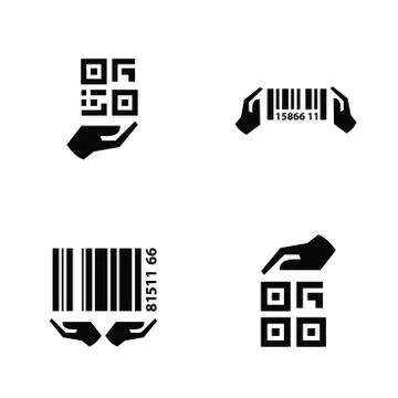 Icon Hand and Barcode Design Stock Illustration
