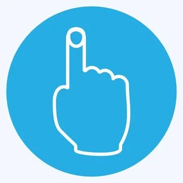Icon Hand Cursor. suitable for Hand Actions symbol. blue eyes style. simple d Illustrazione stock