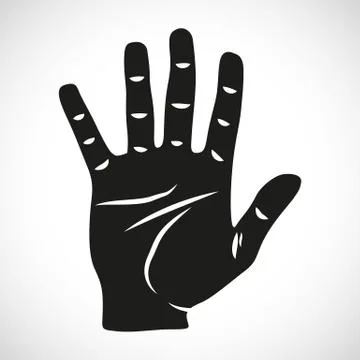 Icon Hand Five Illustrazione stock