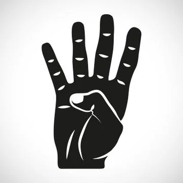 Icon Hand Four Stock-Illustration