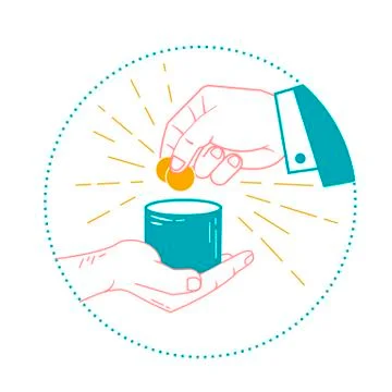Icon hand that gives Stock Illustration