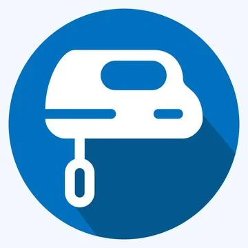 Icon Hand Mixer - Long Shadow Style - Simple illustration,Editable stroke Stockillustratie