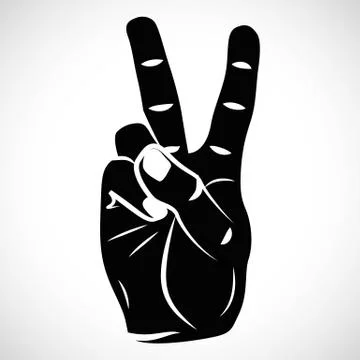 Icon hand peace sign イラスト素材
