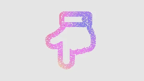 Icon hand point down is made up of LED square shapes that shimmer and flicker. Stock Footage 292527960
