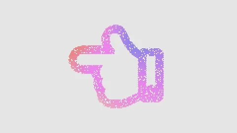 Icon hand point left is made up of LED square shapes that shimmer and flicker. Stock Footage 292528211