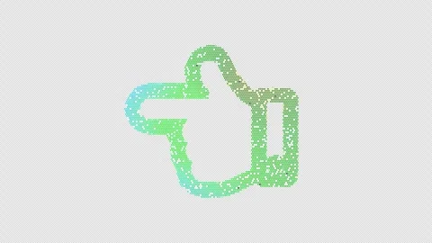 Icon hand point left is made up of LED square shapes that shimmer and flicker. Stock Footage 292533463